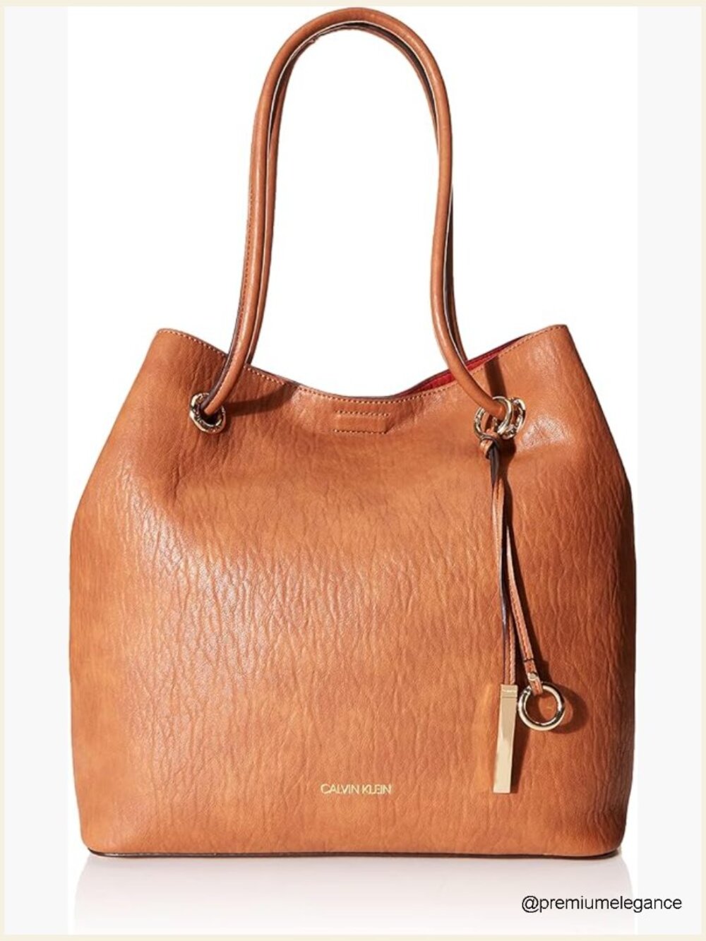 Leather Tote Bag with Magnetic Snap Closure